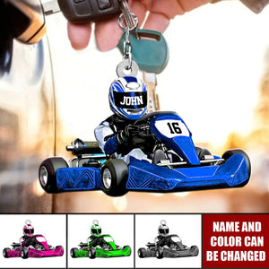 Personalized Race Car Keychain, Custom Name Race Car Keychain , Gift For Race Car Lovers