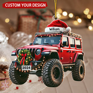 Christmas Style Off-road Car Personalized Christmas Ornament