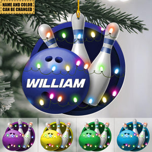 Personalized Bowling Ball Ornaments, Custom Name Sports Christmas Ornaments, Gifts For Bowling Lover