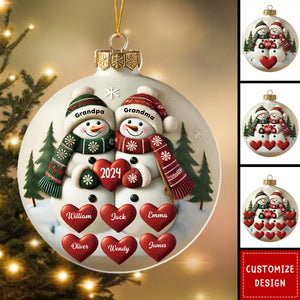 Grandma And Grandpa Merry Christmas - Personalized Acrylic Ornament